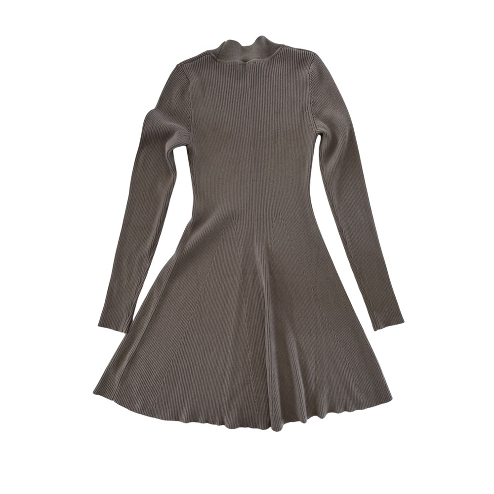 Gap Brown Rib Knit Mockneck Mini Dress Petite Medium NWT Quiet Luxury - Picture 3 of 7